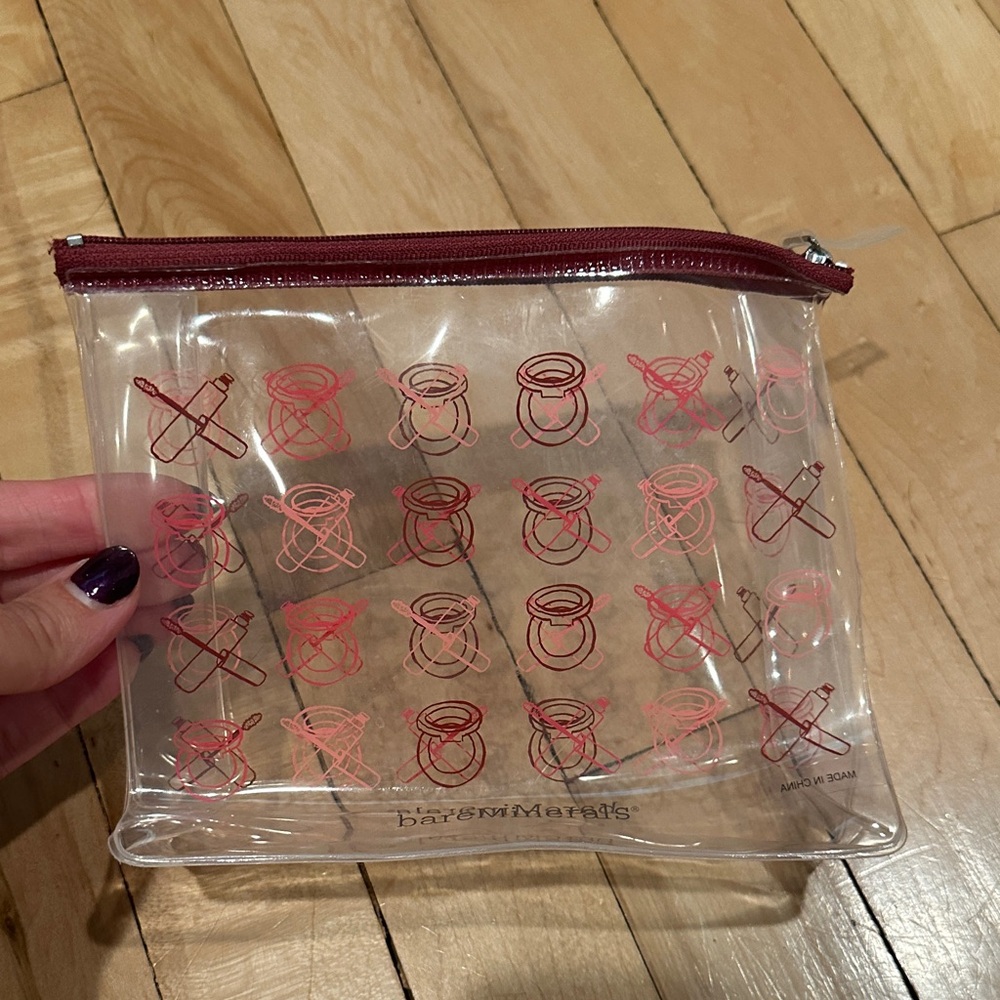 bareMinerals Transparent Pouch with Burgundy Accents